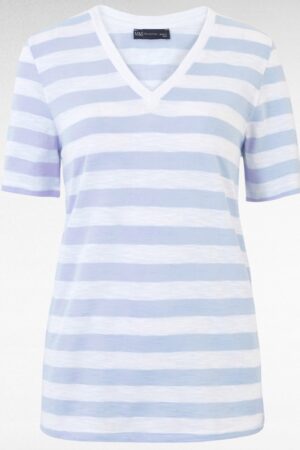PL.283 - Valge helesiniste triipudega pluus "Marks and Spencer"