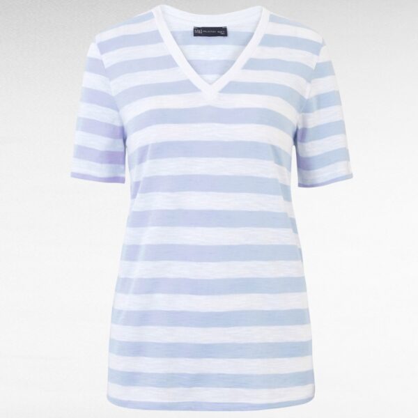 PL.283 - Valge helesiniste triipudega pluus "Marks and Spencer"