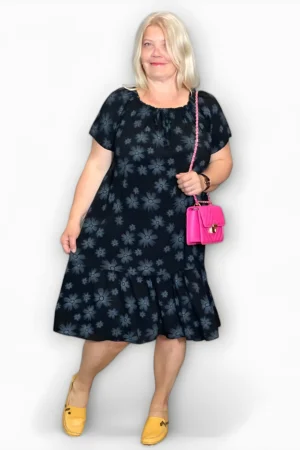 KL.394 - Naiselik must satsiline suvekleit "Kristin"