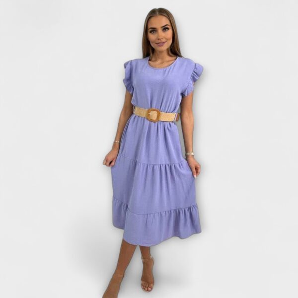KL.606 - Sirelililla satsiline vööga kleit "New Collection"