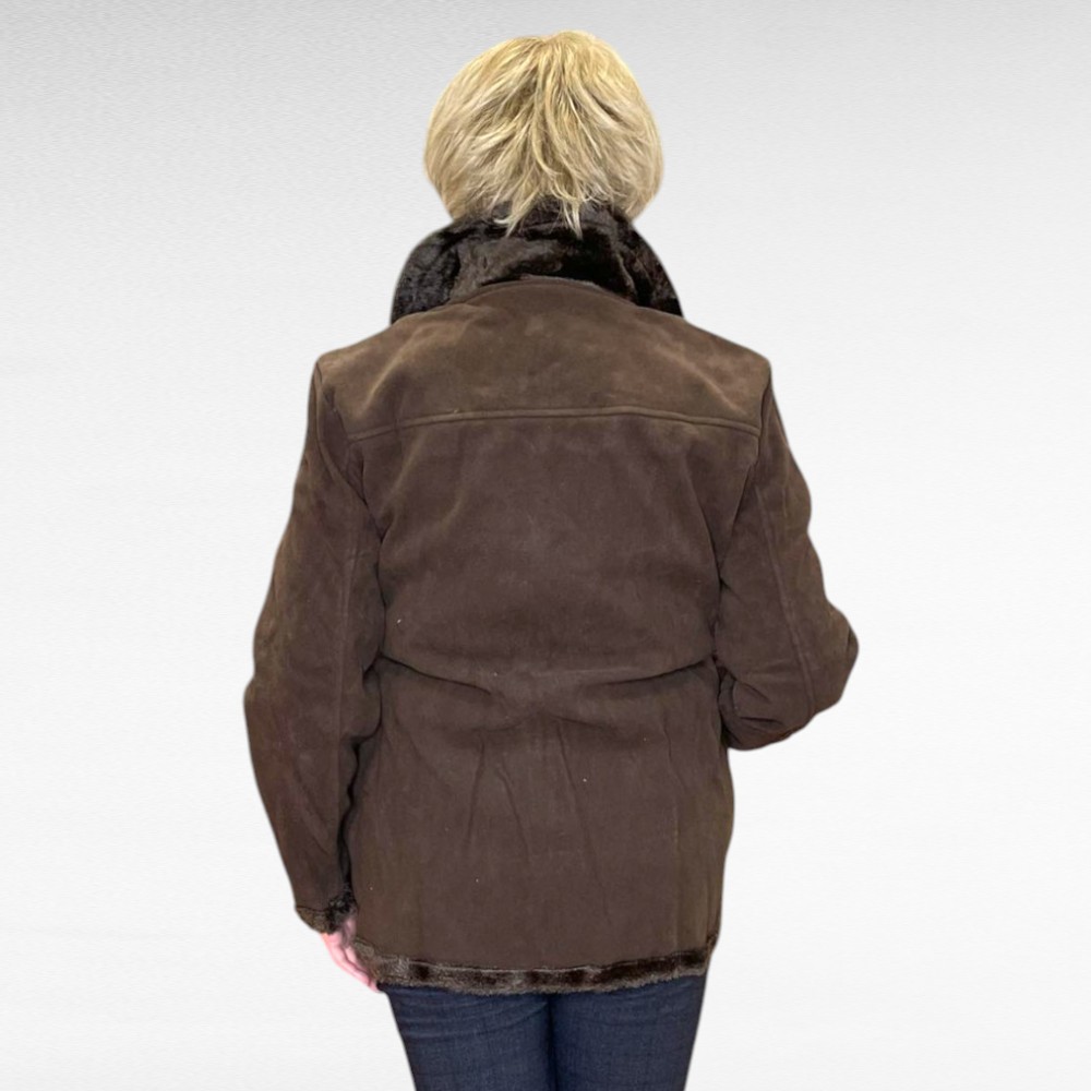 KA.076 - "3 Suisses" pruun seemisnahast k/s jakk - Image 3