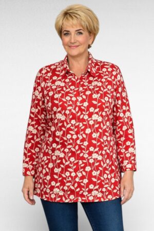 PL.300 - Punane valgelillelise mustriga pluus "Seasalt"