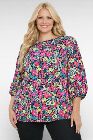 PL.095 - Rõõmsates suvetoonides lillemustriga pluus "Capsule"