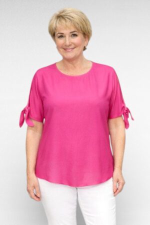 PL.349 - Erkroosa lipsukestega siidjas pluus "Bpc"