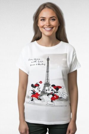 PL.299 - "Disney" valge Miki ja Minni pildiga T-särk