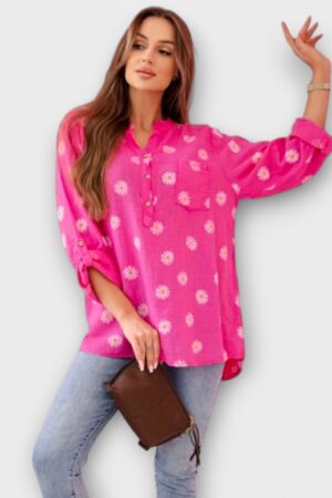 PL.599 - Karikakramustriga puuvillane pluus "Italy Moda"