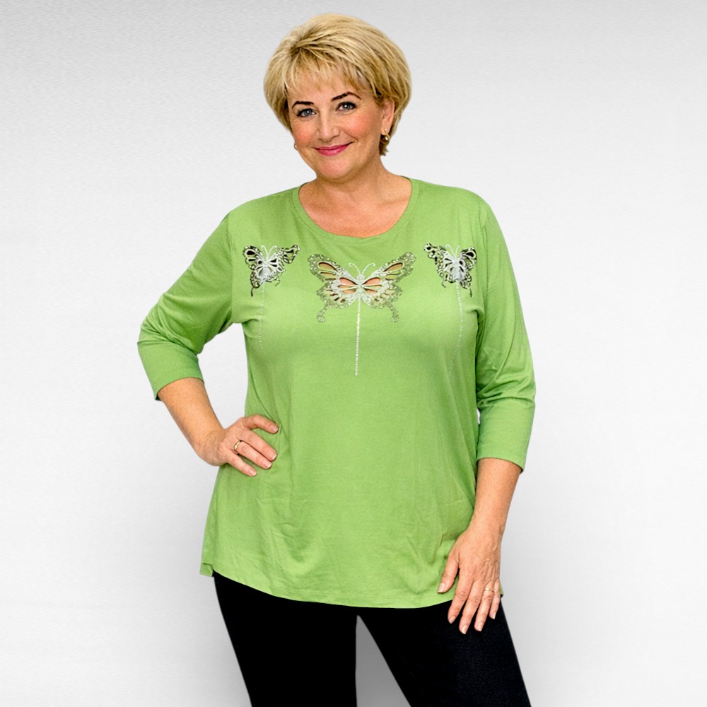 PL.420 - Poolpikkade varrukatega liblikamustriga naiste pluus "Wawa" - Image 2