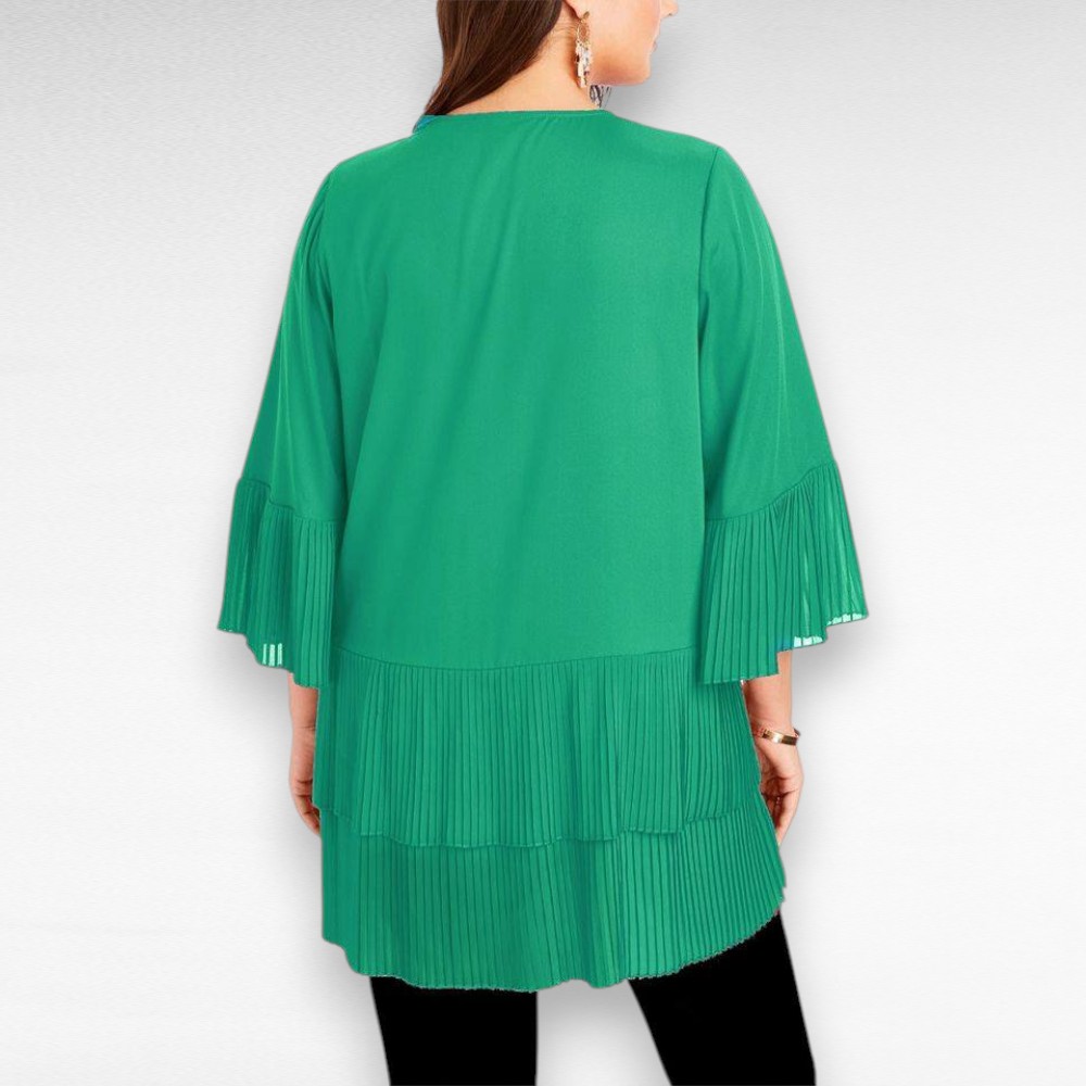 PL.411 - Roheline alt plisseeritud pluus "Roamans" - Image 2