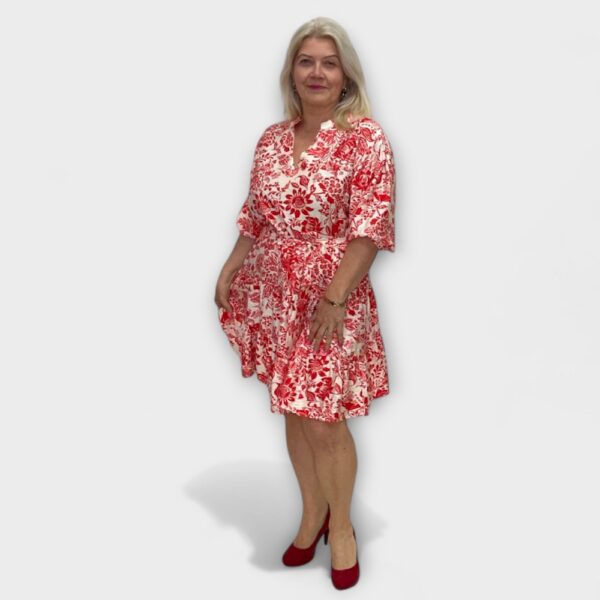 KL.997 - Suvine kelmikas alt satsiga keskelt vööga kleit "Kimberly" - Image 14