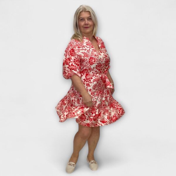 KL.997 - Suvine kelmikas alt satsiga keskelt vööga kleit "Kimberly" - Image 2