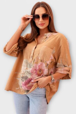 PL.602 - Lillemustriga puuvillane pluus "Italy Moda"