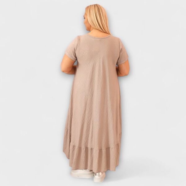 KL.738 - Ühevärviline pluss-suuruses pikk satsiline suvekleit Itaaliast - Image 7