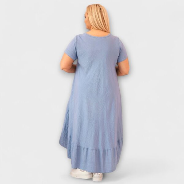 KL.738 - Ühevärviline pluss-suuruses pikk satsiline suvekleit Itaaliast - Image 8