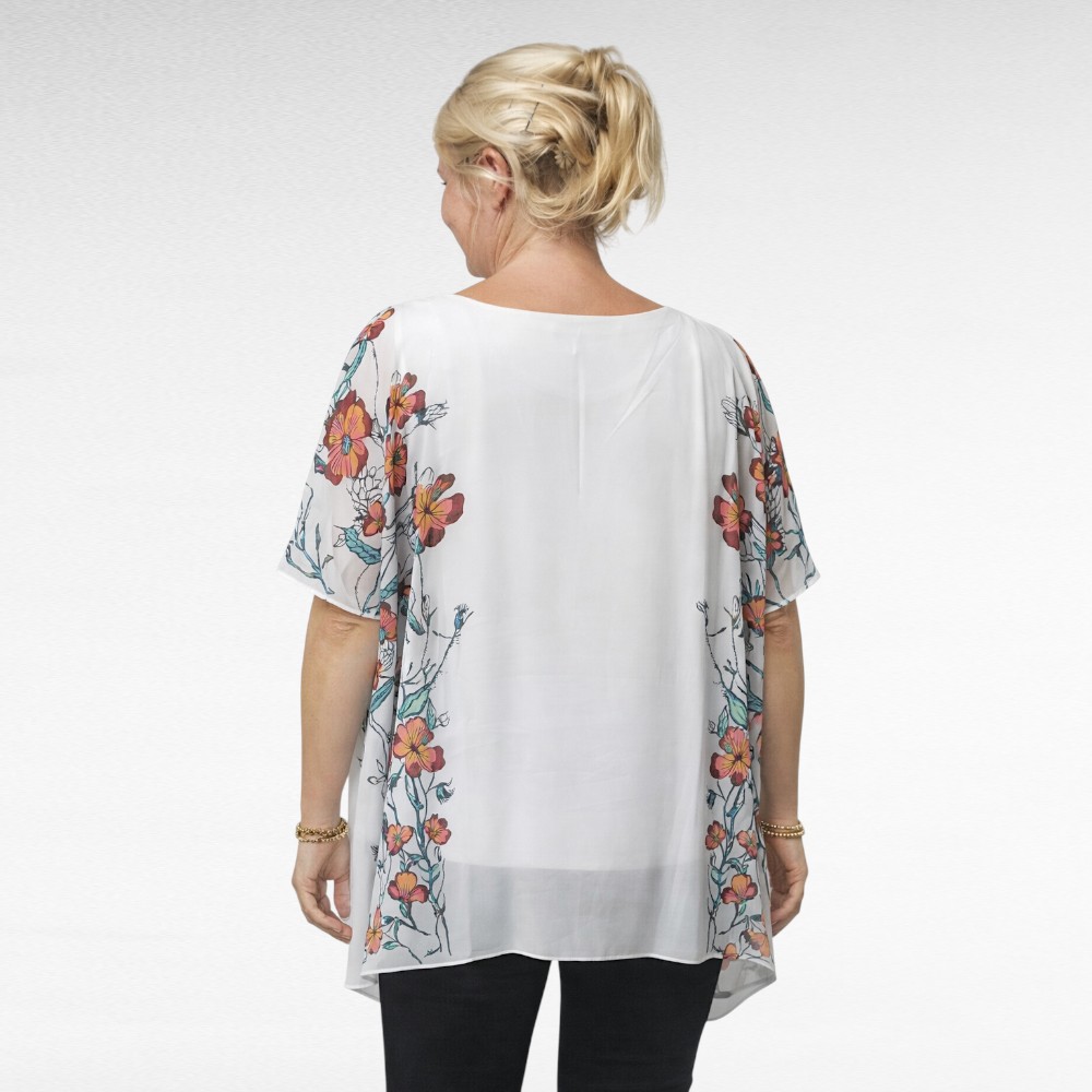 PL.030 - Valge pitskaelusega alt voodriga kaftanpluus "Sheego" - Image 3