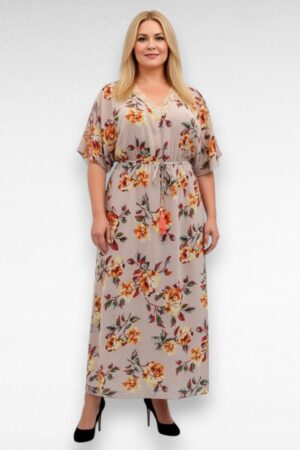 Kreemikasroosa litritega pluss suurus maksikleit "Joanna Hope" (KL.778)