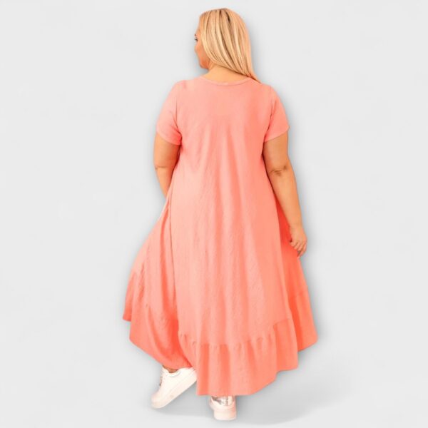 KL.738 - Ühevärviline pluss-suuruses pikk satsiline suvekleit Itaaliast - Image 10