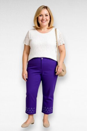 Lillad helmestega pluss suurus naiste suvepüksid "Evans" (PY.040)