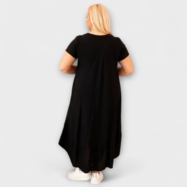 KL.738 - Ühevärviline pluss-suuruses pikk satsiline suvekleit Itaaliast - Image 12