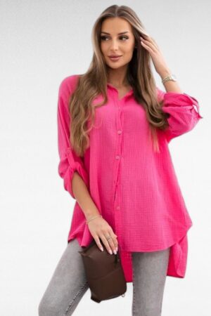 PL.495 - Puuvillasest musliinkangast eest nööpidega pluus "Italy Moda"