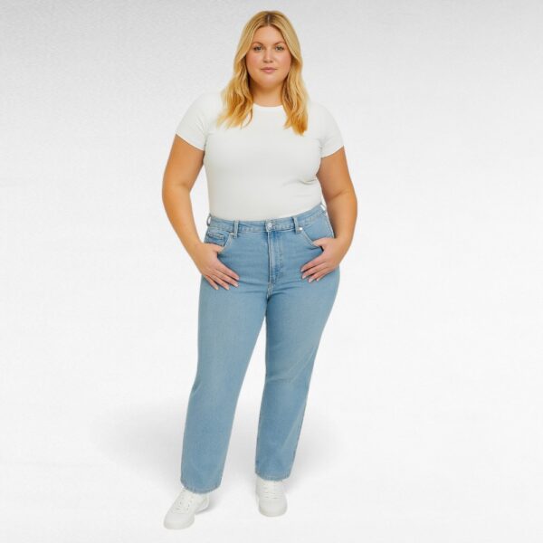 PY.149 - Helesinised sirge sääreosaga naiste teksased "BS Jeans" - Image 3