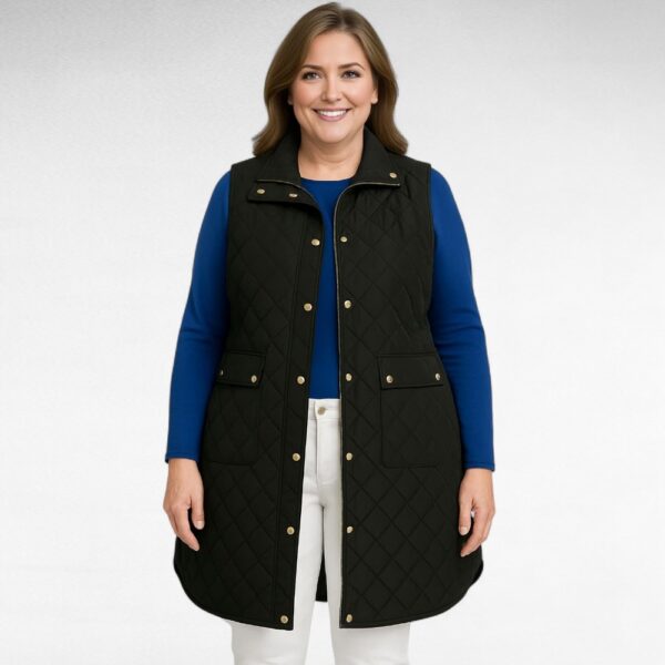 JO.017 - Must tepitud vest suurte taskutega