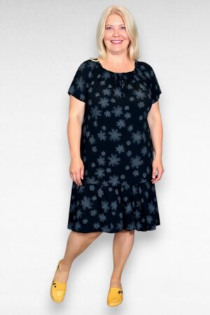Must lillemustriga satsiline naiste suvekleit (KL.394)