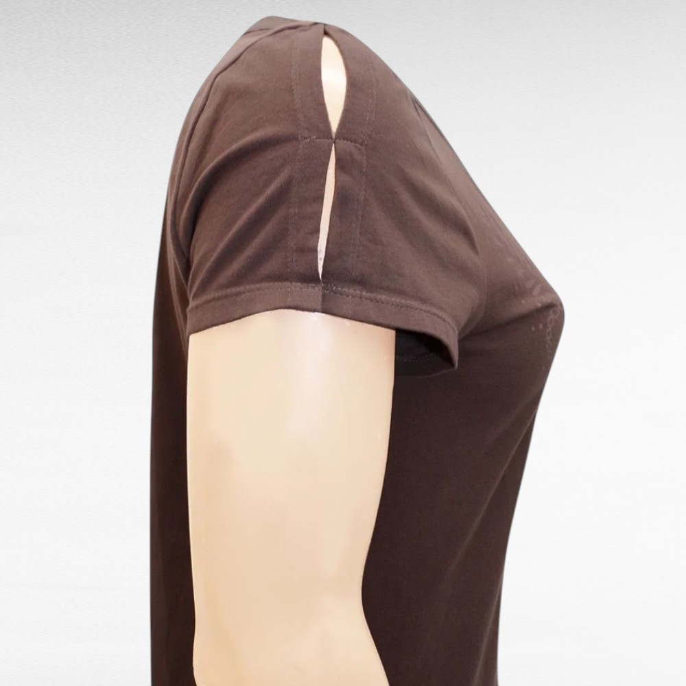 TU.058 - Pruun lilletikanditega satsiga tuunika "Taillissime" - Image 3