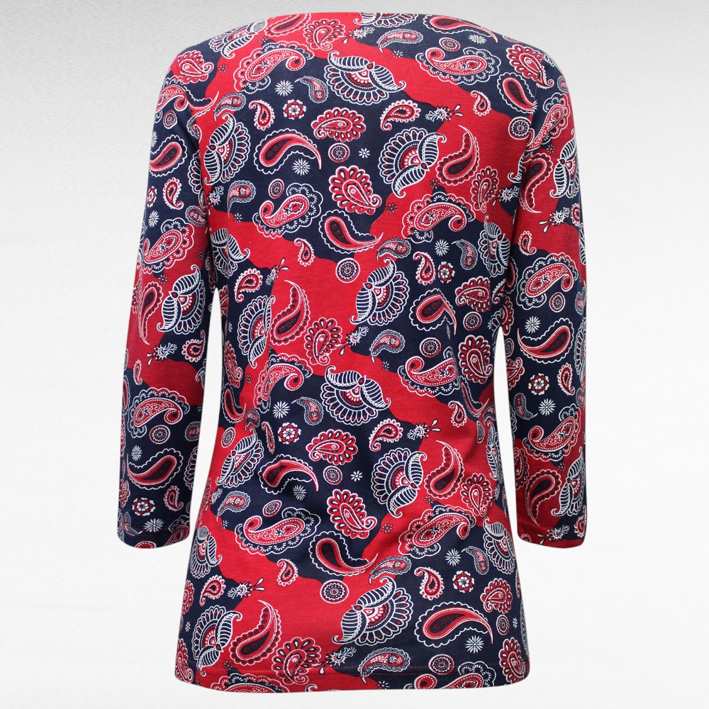 PL.491 - Sinise- ja punasekirju neerumustriga pluus "John Baner" - Image 3