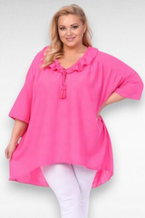 Satsilise kaelusega roosa tuunika (TU.167)