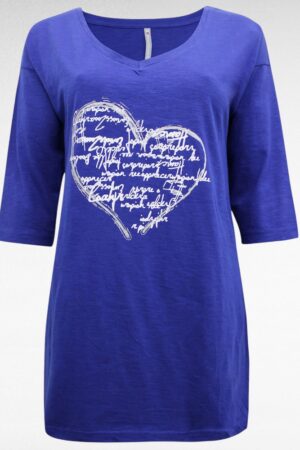 PL.090 - Sinine südamepildiga pikem pluus "Blancheporte"