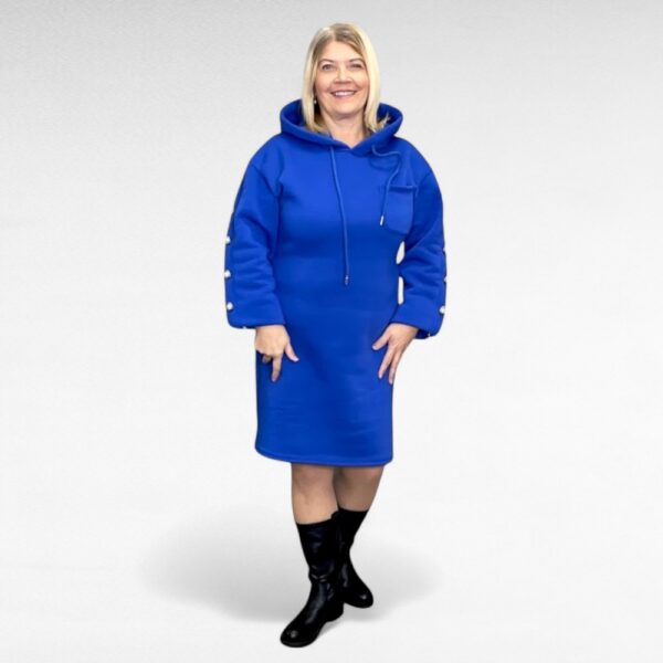 KL.209 - Kuldsete nööpidega  kapuutsiga dresskleit "Dalia" - Image 3