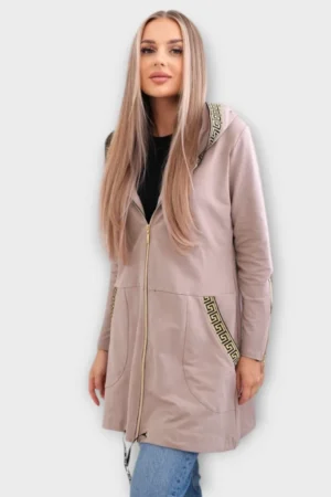 SP.012 - Pikk kapuutsiga beež jakk/dressipluus "Kesi"