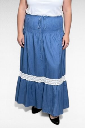 Helesinine pikk satsiline ja pitsiline teksaseelik (SE.014)