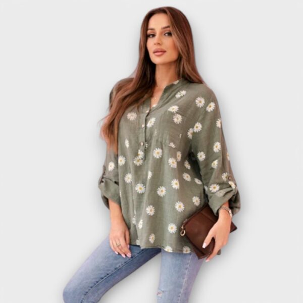 PL.599 - Karikakramustriga puuvillane pluus "Italy Moda"