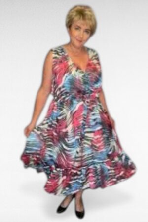 KL.221 - Sinise- ja roosakirju alt satsiga kleit "Tommy and Kate"