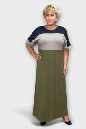 KL.683 - Triibulise mustriga pikk dresskleit "Klairi"-pikemale kasvule!