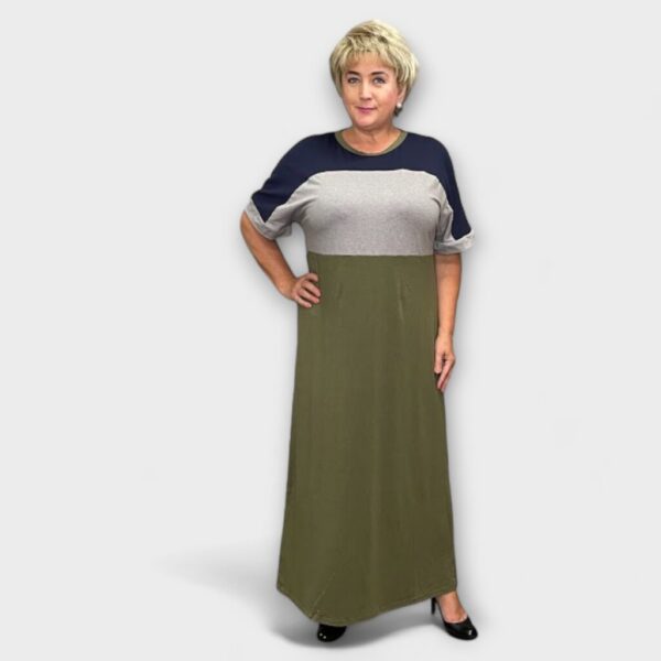 KL.683 - Triibulise mustriga pikk dresskleit "Klairi"-pikemale kasvule!