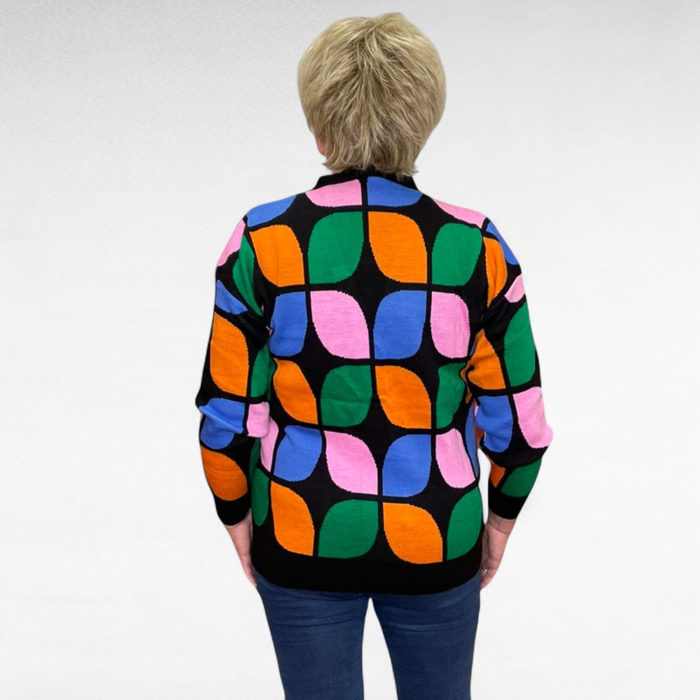 KU.065 - Värvikirev eest nööpidega kardigan "Signe" - Image 2