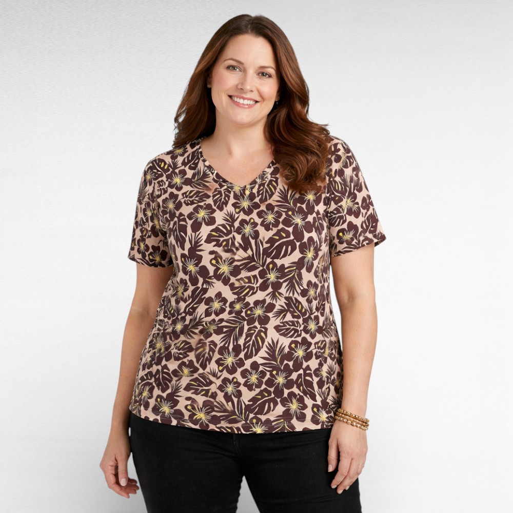 PL.206 - Roosa lillelise mustriga naiste pluus "Marks and Spencer"