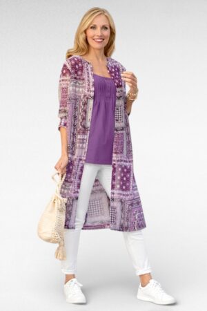 PL.346 - Lillakirju eest nööpidega pikk pluus/kardigan "Blancheporte"