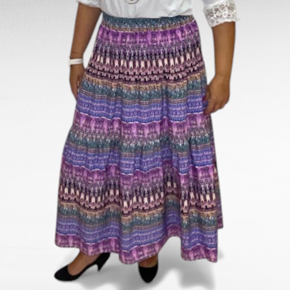 SE.020 - Lillakirju mustriga naiselik pikk seelik - Image 3