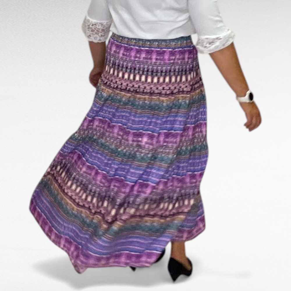 SE.020 - Lillakirju mustriga naiselik pikk seelik - Image 2