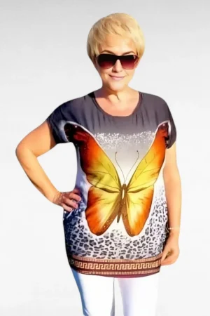 TU.115 - Sätendava liblikamustriga must tuunika "Preppy"