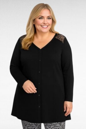 TU.282 - Must pitsiline eest nööpidega tuunika "BPC"