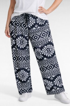 Musta- ja valgekirjud pluss suurus naiste suvepüksid (PY.056)