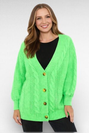 KA.096 - Palmikkoes eest nööpidega puhvvarrukatega kardigan "Kesi"