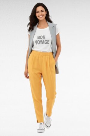 Ookrikollased taskutega naiste suvepüksid "Ellos" (PY.096)