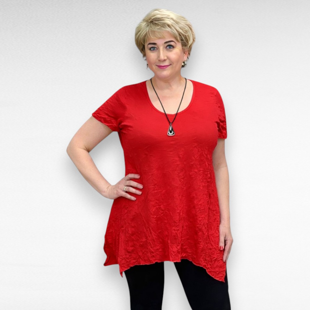 TU.161 - Punane asümmeetriline naiste tuunika "BPC"