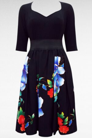 KL.318 - Must lillelise seelikuosaga kleit "Scarlett and Jo"