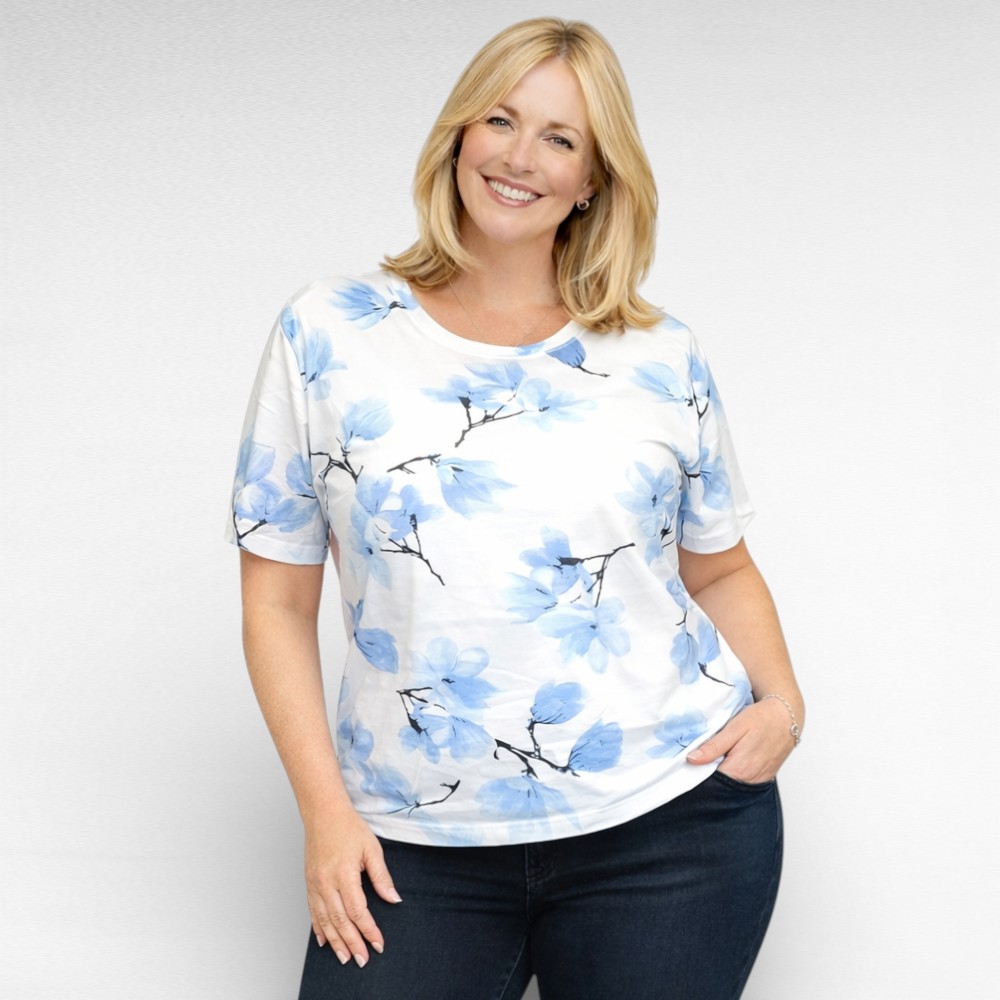 PL.448 - Kauni lillemustriga pluus "Text" - Image 2